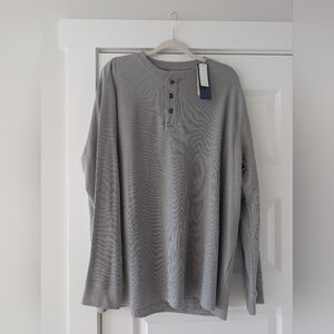 Saddlebred Gray Long Sleeve Henley Size XL